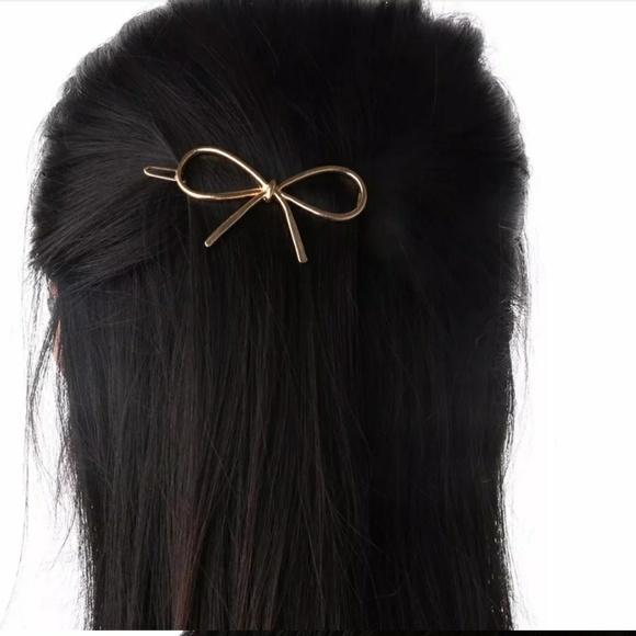 Silver Bow Hair Clip 2 set - Picture 1 of 3